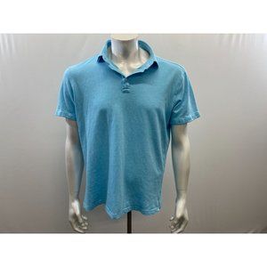 Stone & Rose Men's Polo Shirt Size XL Blue Diamond Patterned Short Sleeve Cotton